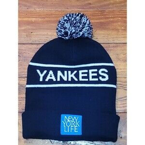 New York Yankees Knit Beanie Hat Yankee Stadium Giveaway Blue / White @L8